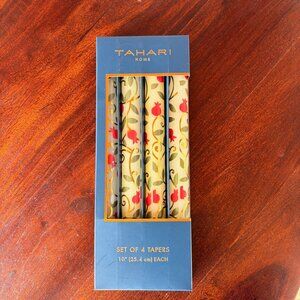 Brand New Tahari Home Floral Taper Candles - Gorgeous, NIB